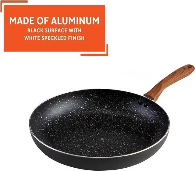 Alt view image 3 of 7 - IMUSA USA Woodlook 12" Black Stone Fry Pan Handle and Speckled Nonstick Interior