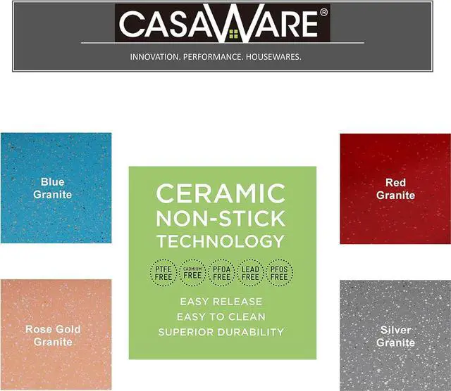 Alt view image 4 of 5 - casaWare Grande Lasagna/Roaster Pan 18 x 12 x 3-Inch - Extra Large, Ceramic Coated NonStick (Silver Granite)