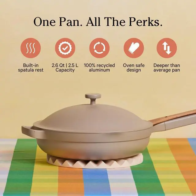Alt view image 2 of 6 - Our Place Always Pan 2.0-10.5-Inch Nonstick, Toxin-Free Ceramic Cookware | Versatile Frying Pan, Skillet, Saute Pan | Stainless Steel Handle | Oven Safe | Lightweight Aluminum Body | Steam