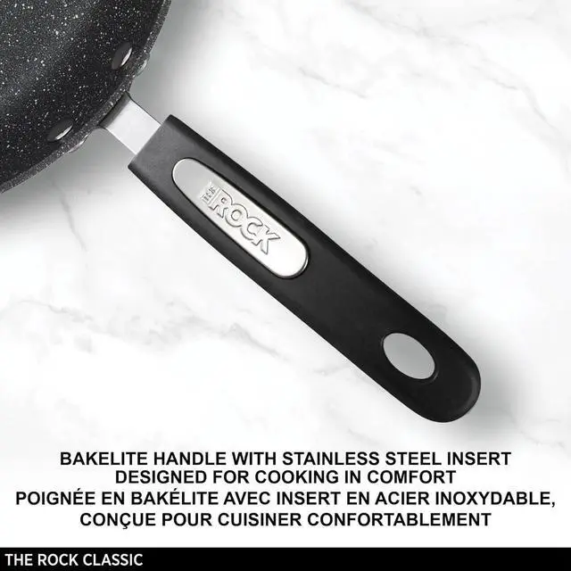 Alt view image 3 of 7 - Starfrit The Rock 26cm (10") Non-Stick Multi Pan - Tawa - Durable Forged Aluminum - Oven Safe - PFOA Free - Easy to Clean - Black