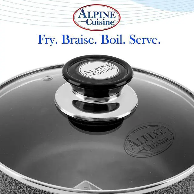 Alt view image 4 of 7 - Alpine Cuisine Sauce Pan 3 Quart Nonstick Coating Soft Touch Bakelite Handle with Glass Lid, Nonstick Sauce Pans for All Stoves, Multipurpose Use for Home Kitchen & Restaurant - Dishwasher Safe