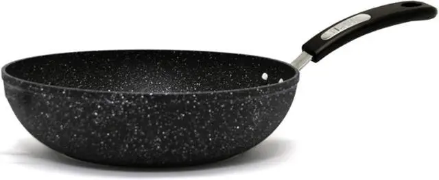 Main image of Starfrit The Rock 11'' (28cm) Non-Stick Stir Fry Pan - Durable Forged Aluminum - Oven Safe - PFOA Free - Easy to Clean - Black