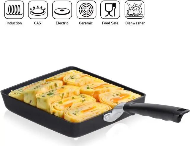 Alt view image 3 of 7 - TECHEF - Tamagoyaki Japanese Omelette Pan/Egg Pan Skillet, PFOA-Free, Dishwasher Safe, Induction-Ready, Made in Korea (Black/Large)