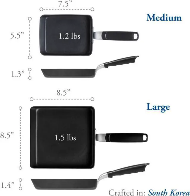 Alt view image 5 of 7 - TECHEF - Tamagoyaki Japanese Omelette Pan/Egg Pan Skillet, PFOA-Free, Dishwasher Safe, Induction-Ready, Made in Korea (Black/Large)