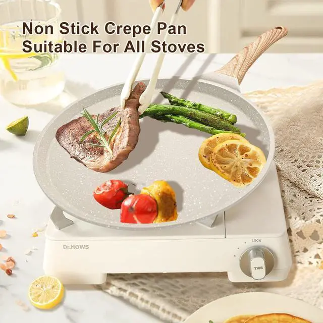 Alt view image 7 of 7 - 8 inch Crepe Pan, Nonstick Pan for Crepes Omelette Tortillas, Dosa Tawa Tortilla Pan, Griddle Pancake Pan for Roti Indian, Induction Compatible