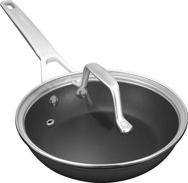 Main image of MsMk 7 inch Small Egg Nonstick Frying Pan with Lid, Eggs Omelette Burnt also Non stick, Scratch-resistant, Induction Skillet, Oven Safe to 700°F Pan for Cooking, Dishwasher Safe