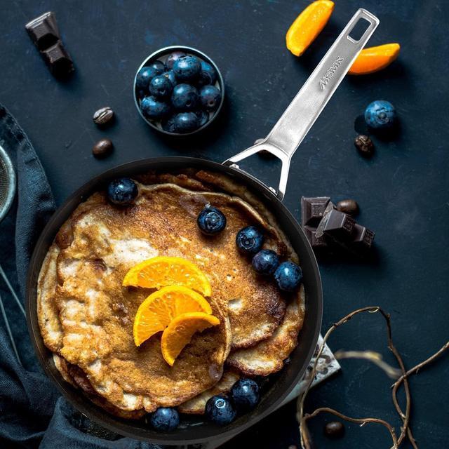 Alt view image 3 of 7 - MsMk 7 inch Small Egg Nonstick Frying Pan with Lid, Eggs Omelette Burnt also Non stick, Scratch-resistant, Induction Skillet, Oven Safe to 700°F Pan for Cooking, Dishwasher Safe