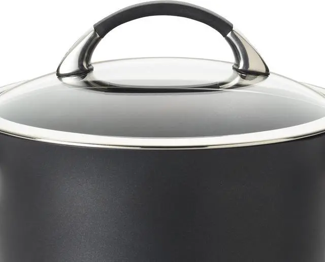 Alt view image 2 of 7 - Circulon - 83483 Circulon Symmetry Hard Anodized Nonstick Sauce Pan/Saucepan with Straining and Lid, 3.5 Quart, Black