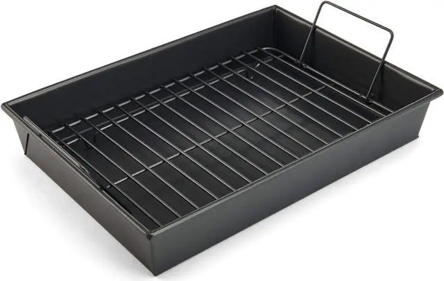 Main image of Chicago Metallic Pro Non-Stick Roast and Broil Baking Pan with Rack, 13-Inch-by-9-Inch, Dark Gray