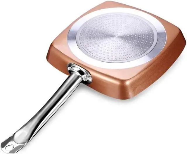 Alt view image 4 of 7 - SURLAZ Pan Non-Stick Copper Square Frying Pan Skillet with Ceramic Coating Oven Dishwasher Safe Cooking pots and Pans