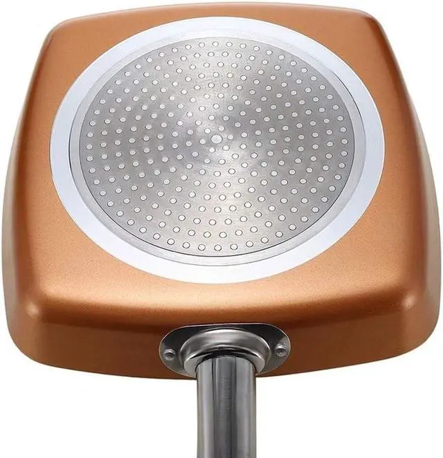 Alt view image 5 of 7 - SURLAZ Pan Non-Stick Copper Square Frying Pan Skillet with Ceramic Coating Oven Dishwasher Safe Cooking pots and Pans