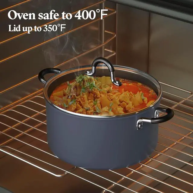 Alt view image 7 of 7 - Cook N Home Professional Hard Anodized Nonstick Saucepan with Lid, 2.5-Quart, Black