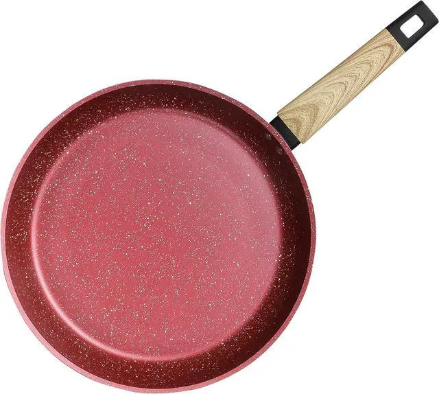 Alt view image 3 of 3 - 12" Granite Nonstick Frying Pan Omelet Skillet Cookware (Induction Compatible) (Canyon Red)