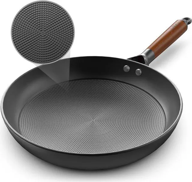 Main image of Non Stick Frying Pans, 12" Honeycomb Long-Lasting Cast Iron Skillets, Durable Lightweight Cooking Cast Iron Pan w/Detachable Handle, Oven Dishwasher Safe, 2024 Upgrade Nonstick Pan