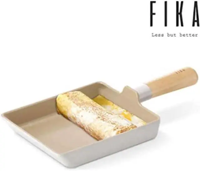 Alt view image 4 of 4 - FIKA Kitchen Nonstick 6-Inch Rectangle Tamagoyaki Egg Roll Pan with Wooden Handle, Japanese Omelette Frying Skillet, Induction Compatible Cookware, Healthy Cooking Tamago Pan, Made in Korea (15cm)