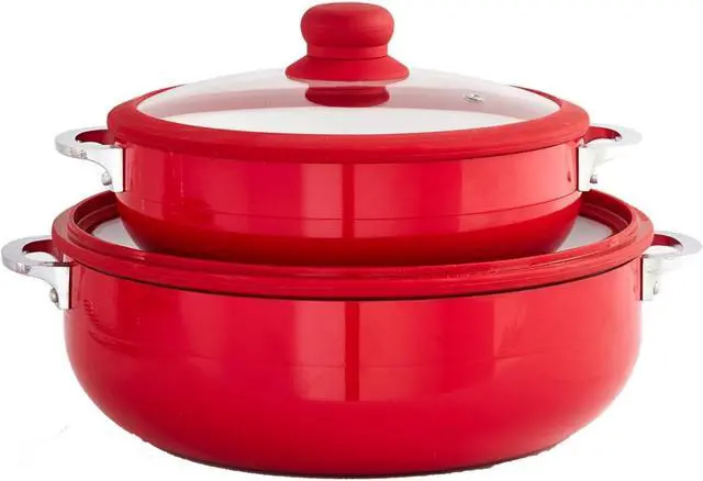 Main image of IMUSA USA Ceramic Nonstick Caldero Set 2-Piece, Red