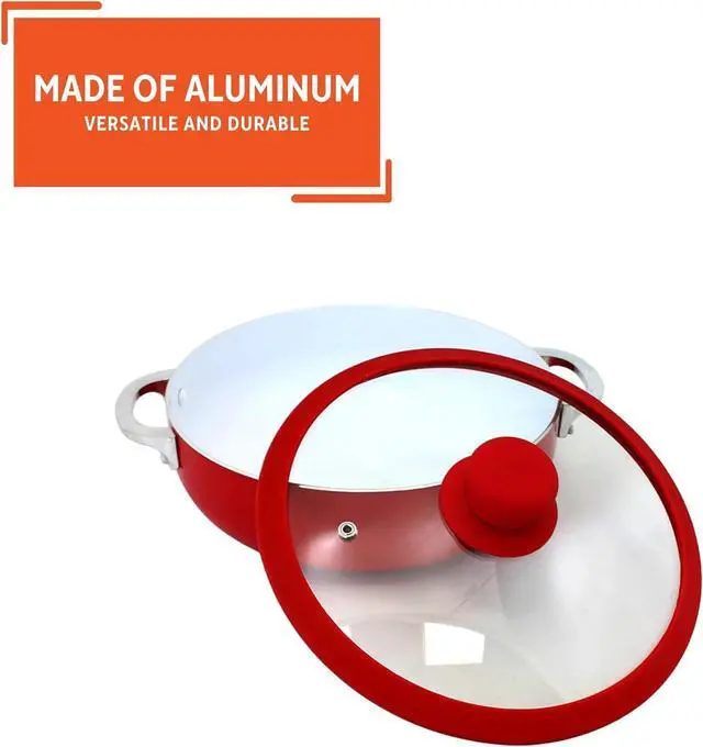 Alt view image 3 of 7 - IMUSA USA Ceramic Nonstick Caldero Set 2-Piece, Red