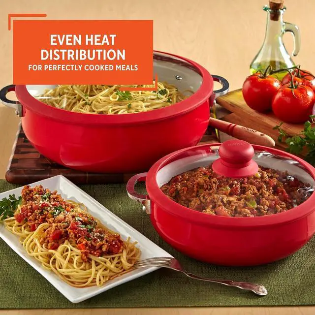 Alt view image 5 of 7 - IMUSA USA Ceramic Nonstick Caldero Set 2-Piece, Red