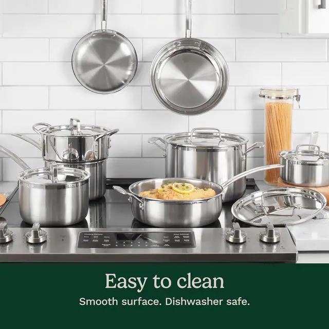 Alt view image 5 of 6 - Cuisinart 12 Piece Cookware Set, MultiClad Pro Triple Ply, Silver, MCP-12N