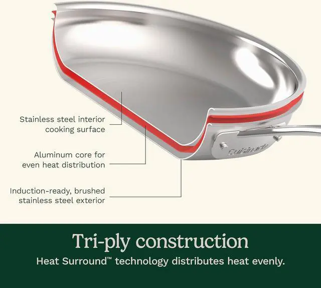 Alt view image 4 of 6 - Cuisinart 12 Piece Cookware Set, MultiClad Pro Triple Ply, Silver, MCP-12N