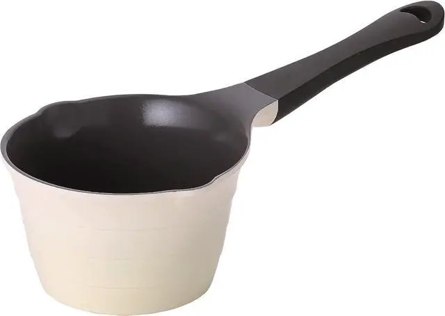 Main image of Neoflam 1qt Saucepan Butter Warmer Milk Boiling|Melting Pot, Ecolon Healthy Ceramic Nonstick Coating PFOA-free, 2 Pour Spouts, Dishwasher Safe, Ivory