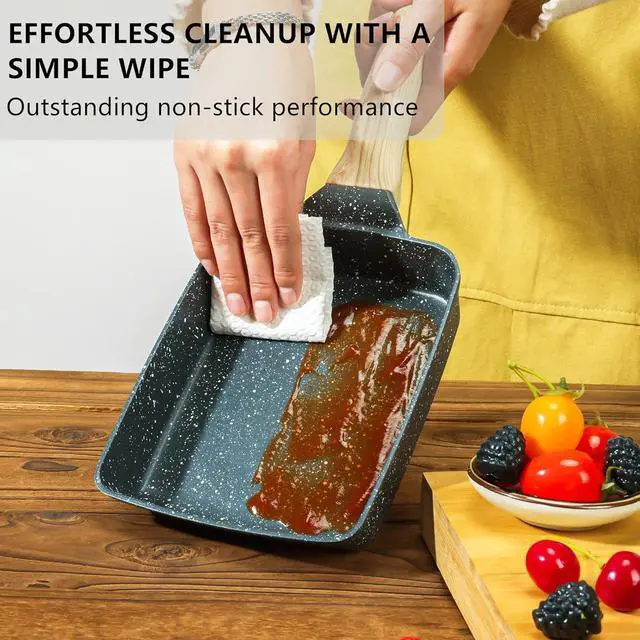 Alt view image 5 of 7 - FUNGYAND Tamagoyaki Pan Set, 12-in-1 Japanese Omelette Pan with Spatula, Bamboo Mat, Knife, and Sushi Accessories - 5x7 Inches Deluxe Cookware