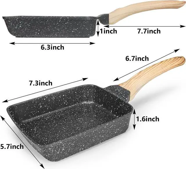 Alt view image 7 of 7 - FUNGYAND Tamagoyaki Pan Set, 12-in-1 Japanese Omelette Pan with Spatula, Bamboo Mat, Knife, and Sushi Accessories - 5x7 Inches Deluxe Cookware