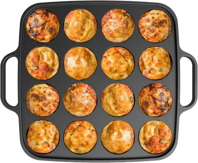 Main image of Otafuku Takoyaki Plate, Cast Iron Japanese Grill for Cooking Takoyaki Balls, Nonstick Pan (16 Holes)