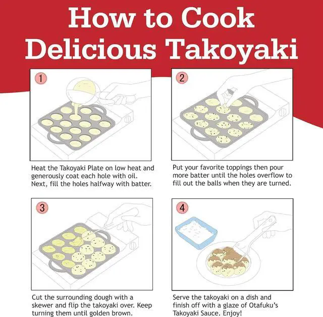 Alt view image 6 of 7 - Otafuku Takoyaki Plate, Cast Iron Japanese Grill for Cooking Takoyaki Balls, Nonstick Pan (16 Holes)