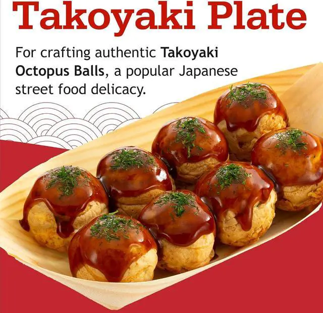 Alt view image 3 of 7 - Otafuku Takoyaki Plate, Cast Iron Japanese Grill for Cooking Takoyaki Balls, Nonstick Pan (16 Holes)