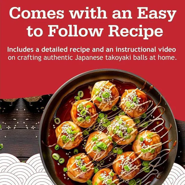 Alt view image 7 of 7 - Otafuku Takoyaki Plate, Cast Iron Japanese Grill for Cooking Takoyaki Balls, Nonstick Pan (16 Holes)