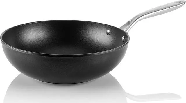 Alt view image 7 of 7 - TECHEF - Onyx Collection, 12-Inch Nonstick Flat Bottom Wok/Stir-Fry Pan - PFOA Free, Dishwasher and Oven Safe, Made in Korea
