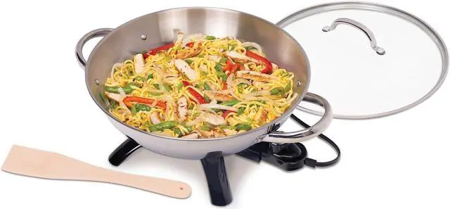 Alt view image 3 of 5 - Presto 5900 1500-Watt Stainless-Steel Electric Wok