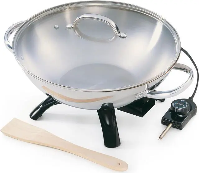 Alt view image 2 of 5 - Presto 5900 1500-Watt Stainless-Steel Electric Wok