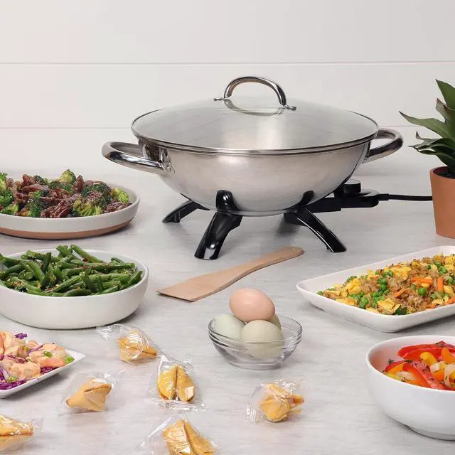 Alt view image 5 of 5 - Presto 5900 1500-Watt Stainless-Steel Electric Wok