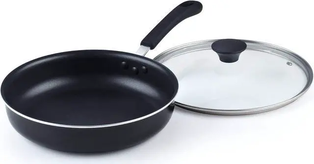 Alt view image 4 of 5 - Cook N Home 10.5-Inch/3.5 Quart Nonstick Deep Saute Fry Pan/Jumbo Cooker with Lid, Black