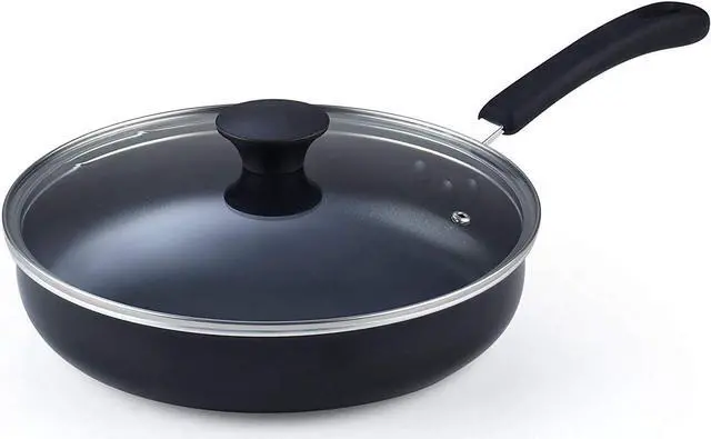 Alt view image 5 of 5 - Cook N Home 10.5-Inch/3.5 Quart Nonstick Deep Saute Fry Pan/Jumbo Cooker with Lid, Black