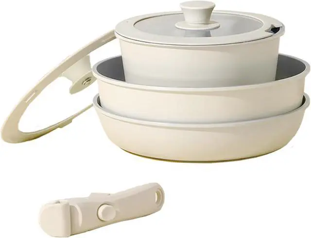 Main image of Pots and Pans Set, Nonstick Detachable Handle Cookware Set, Induction Kitchen Cookware Set with Removable Handle, Healthy Non Stick Cookware, Dishwasher Oven Safe, PFOA Free