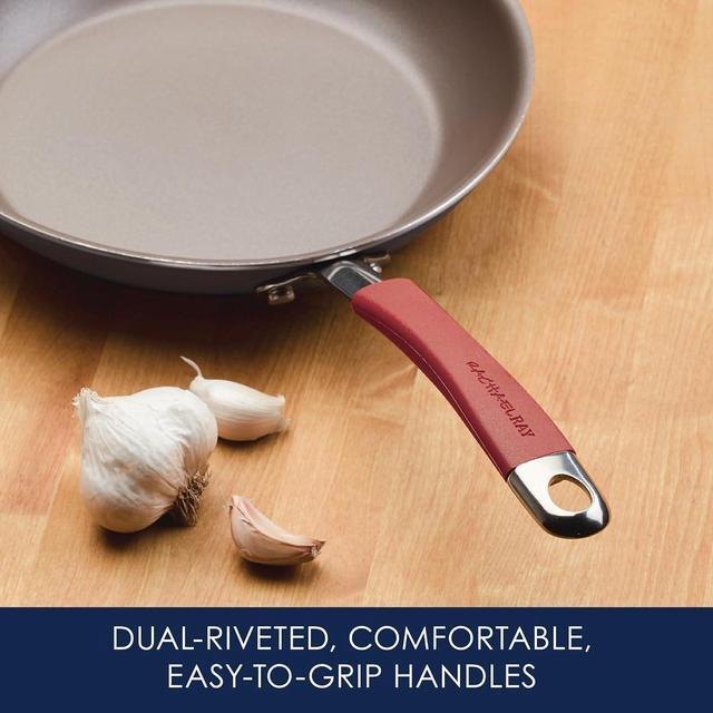Alt view image 5 of 7 - Rachael Ray - 87630 Rachael Ray Cucina Hard Anodized Nonstick Cookware Pots and Pans Set, 12 Piece, Gray with Red Handles