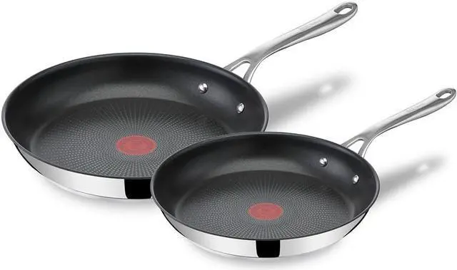 Main image of Tefal e304s244 Jamie Oliver x 2 Frying, 24-28 cm, 2 Piece Pan Set, Black/White