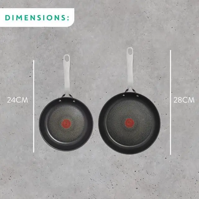 Alt view image 3 of 7 - Tefal e304s244 Jamie Oliver x 2 Frying, 24-28 cm, 2 Piece Pan Set, Black/White