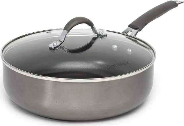 Main image of Cooking Light Nonstick Ceramic Deep Cooker, Dishwasher Safe, Scratch Resistant, Easy Food Release Interior, Cool Touch Handle and Even Heating Base, 4-Quart Jumbo Cooker, Gray