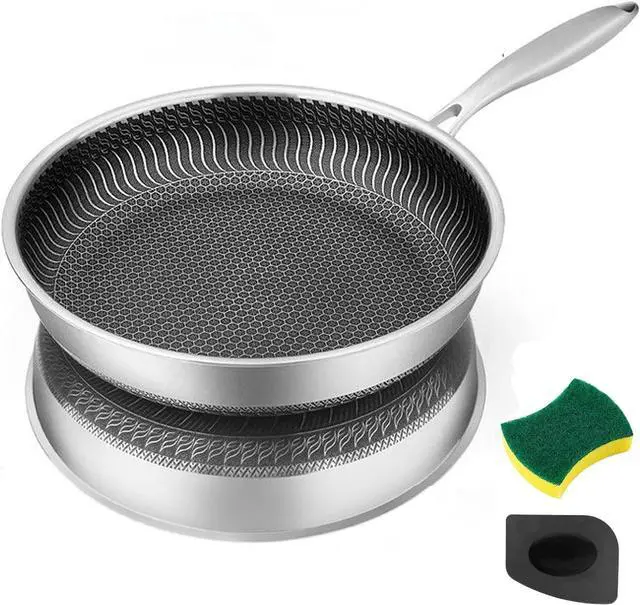 Main image of Non Stick Frying Pan,11.6 Inch Hybrid Nonstick Frying Pan,Non Stick Stainless Steel Skillet, Dishwasher and Oven Safe,Compatible with All Cooktops.