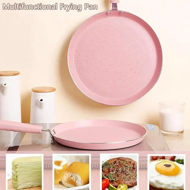 Alt view image 3 of 7 - JUSTUP Nonstick Frying Pan Set3 Piece Pots and Pans Set NonstickPink Kitchen Cookware Sets with Non Stick Pan Coating,10 Inch,8 Inch and 6 Inch Non Stick Cooking Set Suitable for All Stoves (Pink)