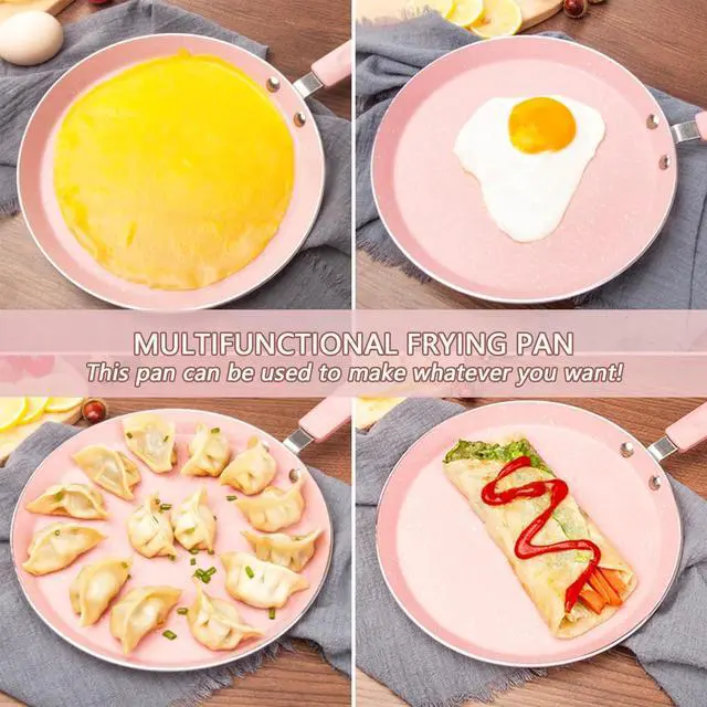 Alt view image 6 of 7 - JUSTUP Nonstick Frying Pan Set3 Piece Pots and Pans Set NonstickPink Kitchen Cookware Sets with Non Stick Pan Coating,10 Inch,8 Inch and 6 Inch Non Stick Cooking Set Suitable for All Stoves (Pink)