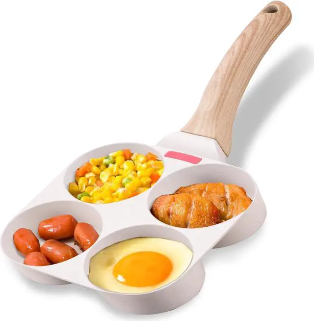 Main image of 4-Cup Egg Frying Pan with Heat-Sensing Silicone Strip, Nonstick Granite-Coated Omelette Pan, Breakfast Skillet for Gas Stoves, Electric Stoves and Induction Cooktops