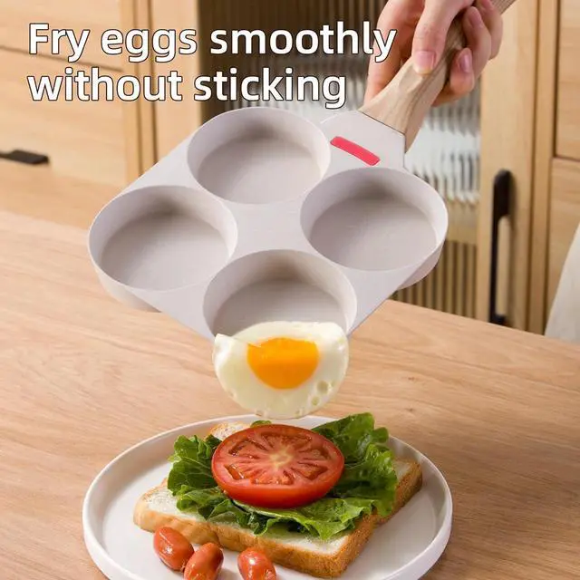 Alt view image 3 of 7 - 4-Cup Egg Frying Pan with Heat-Sensing Silicone Strip, Nonstick Granite-Coated Omelette Pan, Breakfast Skillet for Gas Stoves, Electric Stoves and Induction Cooktops