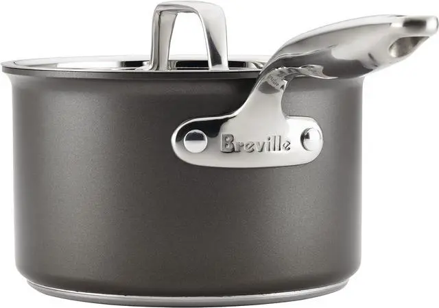 Alt view image 2 of 7 - Breville - 84478 Breville Thermal Pro Hard Anodized Nonstick Sauce Pan/Saucepan with Lid, 2 Quart, Gray