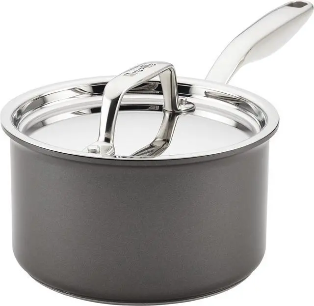 Main image of Breville - 84478 Breville Thermal Pro Hard Anodized Nonstick Sauce Pan/Saucepan with Lid, 2 Quart, Gray