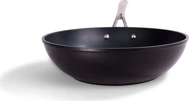 Alt view image 2 of 6 - All-In-One Non-Stick Fry Pan Meets Wok with Lid, 11-Inch, Black & Silver